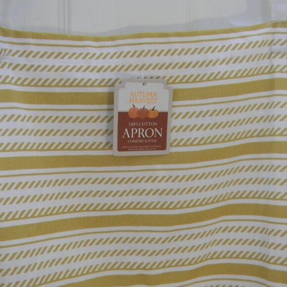 Autumn Harvest Kitchen Apron Pumpkins Sunflowers Scandinavian Style NWT - Picture 3 of 4